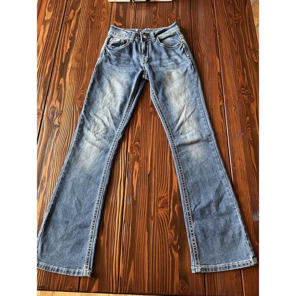 Rodeo Girl By Lis Girls Jeans Size 14 Boot Cut Style Western Flair - Picture 2 of 10